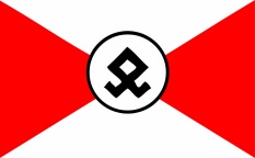 Bandera del Movimiento Nacional Socialista Despierta Perú (MNSDP).